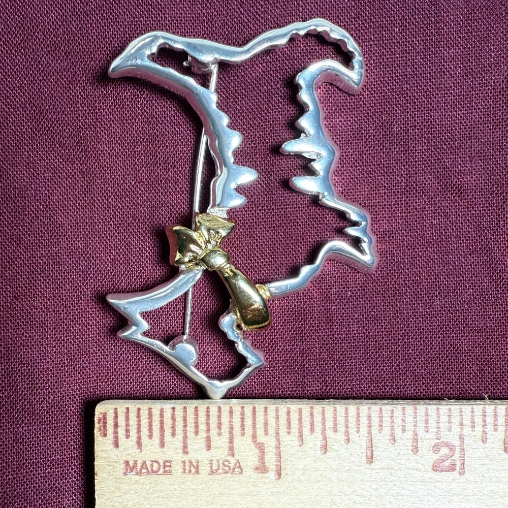 Napier Gold and Silver Scottish Dog Brooch - Picture 5 of 5